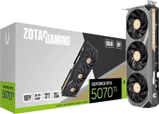Zotac GeForce RTX 5070 Ti Solid SFF 16GB GDDR7 Grafikkort med 3xDP og HDMI