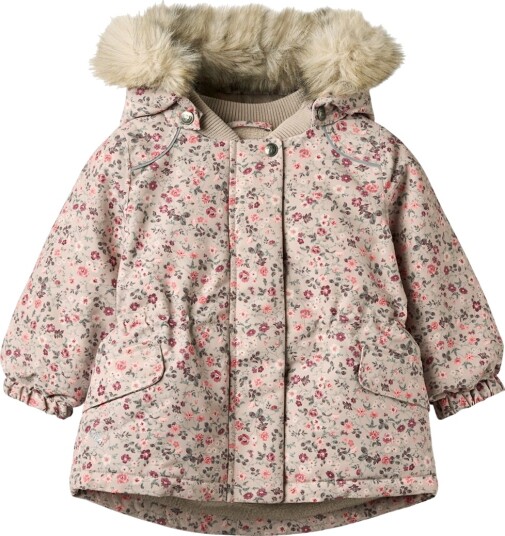 Wheat Vinterjakke   Mathilde   Grey Måneblomster   Wheat   1 år (80)   Vinterjakke Beige Rosa