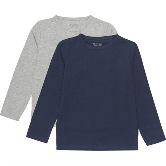 Minymo Dark Navy Bluse Basis 34 2-pak 110 Minymo Dark Navy Bluse Basis 34 2-pak 110