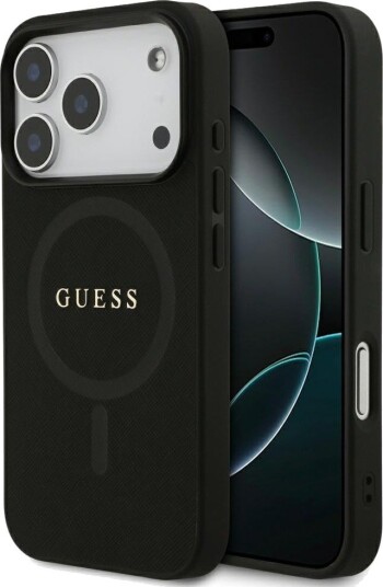 Guess Saffiano Classic MagSafe Mobildeksel for iPhone 17 Pro - Svart