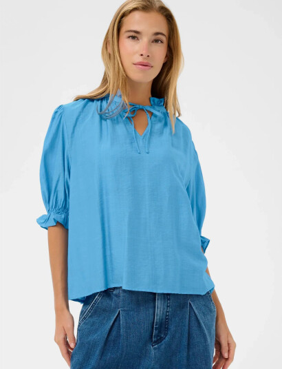 Kaffe Kalufia Frill Blouse   Blue   36