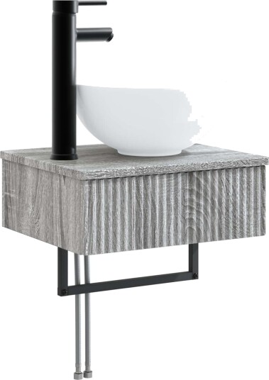  Vegghengt vask Grå Sonoma 40 x 35 x 39 cm Konstruert tre