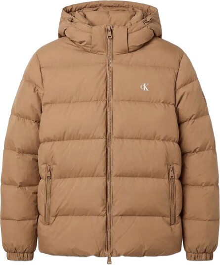 Calvin Klein Jeans Ls Nyln Zp Off Hod Down Pufr Jkt   Brown   L