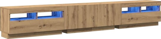  TV-benk med LED-lys artisan eik 260x35x40 cm konstruert tre 8721158760623