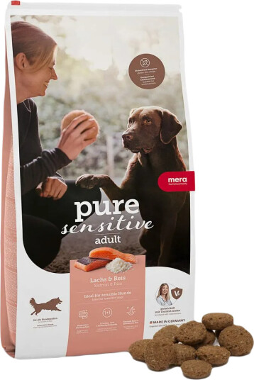 Mera Petfood Pure Sensitive Adult Laks og Ris 4 kg Tørrfôr for Hund
