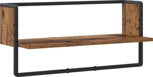 vidaXL Vegghylle Veggmontert Gammelt tre 65 x 25 x 30 cm metall PB