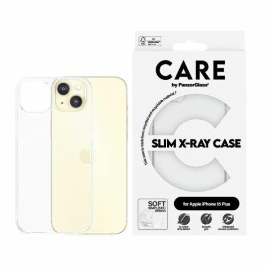 CARE by PanzerGlass X-Ray Gjennomsiktig Mobildeksel for iPhone 15 Plus - Myk TPU