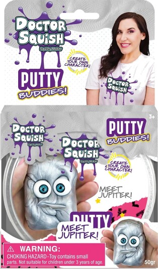 Dr. Squish Jupiter Silver Putty Buddies 50G Silver ONE SIZE Dr. Squish Jupiter Silver Putty Buddies 50G Silver ONE SIZE