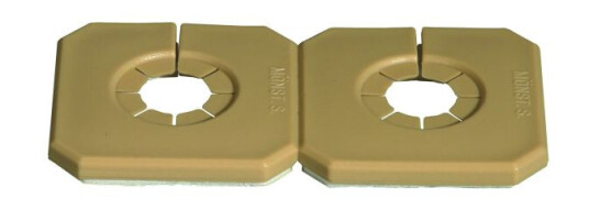 Purus Duo-Täck Dekkskive for doble rør delbar brun For rør dy. 15-22 mm Installasjon