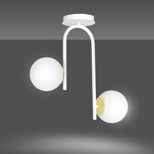 Ragnar 2 Hvit/Gull taklampe Ø15 cm E14 230V uten lyskilde