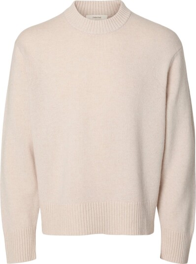 Selected Slmcalle Cashmere Blend Crew OATMEAL XXL Selected Slmcalle Cashmere Blend Crew OATMEAL XXL