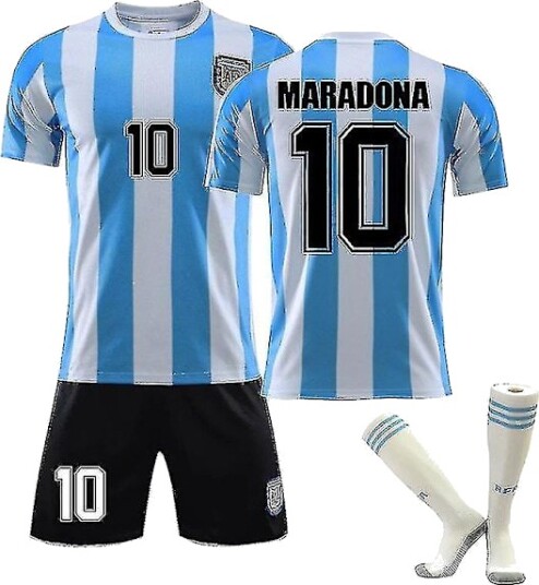 Maradona trøye nr 10 Argentina Retro King Fotballtrøye Sett 1920 Maradona 10 Barn Voksne barn nyeste
