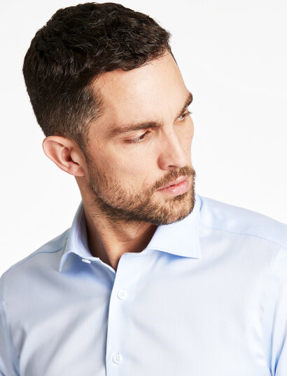 Lindbergh Black 1927:Twill Weave Shirt Wf L/S - Blue - M