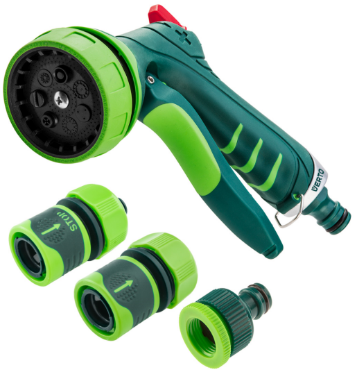 STARTSETT 1/2" 10/50 KOBLINGER/VANNINGSPISTOL 7 DYSER VERTO