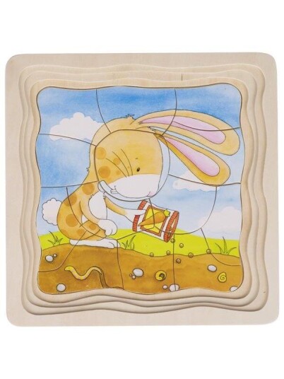 Goki Wooden Layer Puzzle Vegetable Garden 53pcs. Tre Goki Wooden Layer Puzzle Vegetable Garden 53pcs. Tre