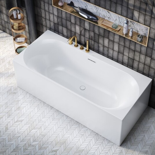 Villeroy & Boch Loop & Friends Oval Duo Badekar For Innbygging 180x80cm Hvit Alpin
