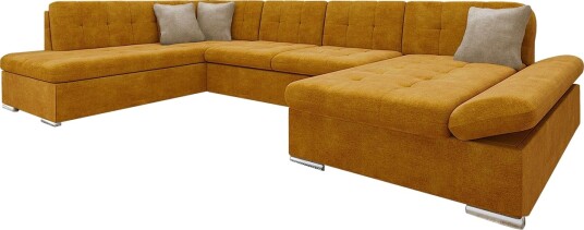 Zumar Sofa med Sjeselong og Divan 4 seter   Gul/Beige