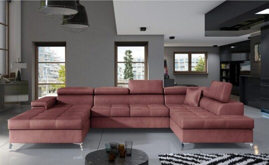Seksjon Eltap Eduardo 337x205x88 cm Monolith 63 Rosa Høyre