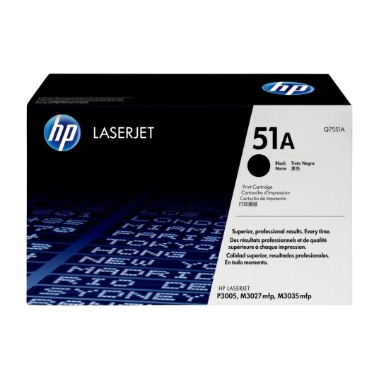 HP 51A / Q7551A Black Toner - Laser toner Svart