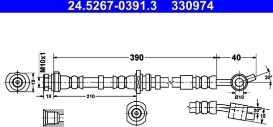 ATE 24.5267 0391.3 Bremseslange