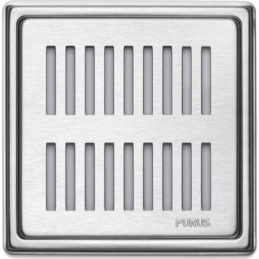 Purus Square slukrist Rib 154x154 mm rustfritt stål stainless steel 154 x 154 x 6 mm