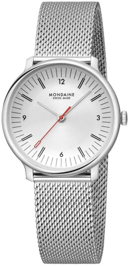 Mondaine Dameklokke MLE.33110.SM Doppio Sølvfarget/Stål Ø33 mm Mondaine Dameklokke MLE.33110.SM Doppio Sølvfarget/Stål Ø33 mm