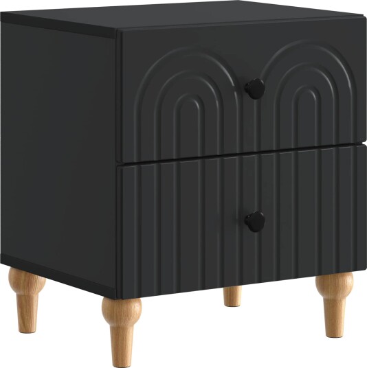  Nattbordskap med skuff Svart 43 x 34,5 x 48 cm Konstruert tre