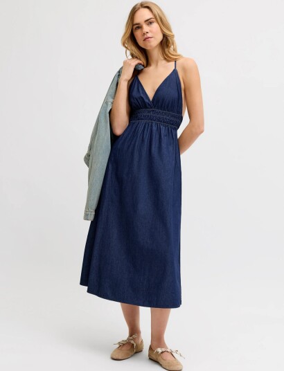 JJXX Jxdebby Chambrey Sl Dress Wvn - Navy - L JJXX Jxdebby Chambrey Sl Dress Wvn - Navy - L