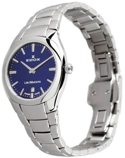 Edox Dameklokke 57004 3BUIN Les Bemonts Blå/Stål Ø30 mm