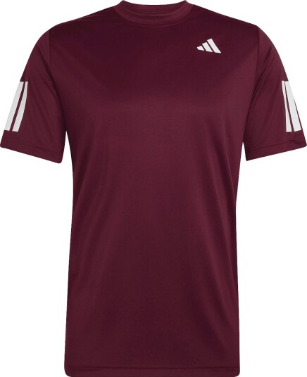adidas Tennis Club 3 Stripe Tee Burgundy M