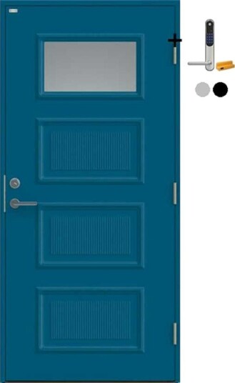 Ytterdør Diplomat Signe Klart Glass med Yale Doorman Classic Home
