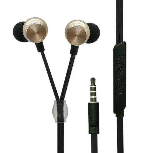 2GO In-Ear Stereo-Headset "Luxury" - gold Zipper-Style