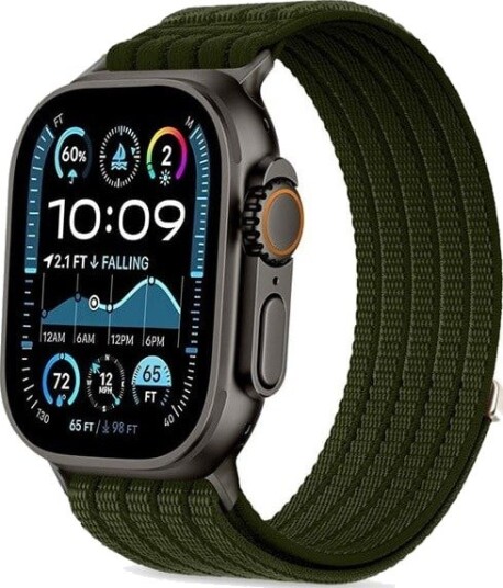 Tech-Protect Nylon Sport Band for Apple Watch 44 / 45 / 46 / 49 mm - Dark Green