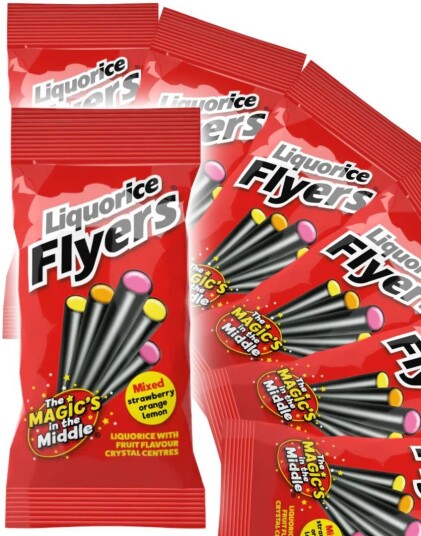 12 stk Maxilin Liquorice Flyers   Fylte Lakrisstenger   Hel Eske 900 gram