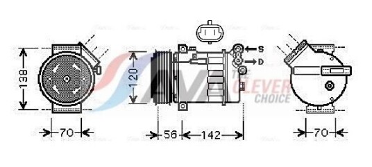 AC kompressor AVA Clever Choice OLAK313