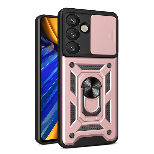 Hurtel Hybrid Armor Camshield Deksel med kamerabeskyttelse og metallring til Samsung Galaxy S25 Rosa Hurtel Hybrid Armor Camshield Deksel med kamerabeskyttelse og metallring til Samsung Galaxy S25 Rosa