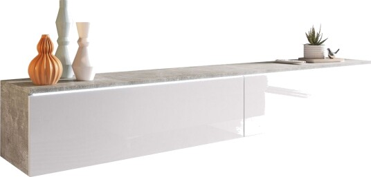 Kanak TV-benk 180 cm - Grå / Hvit