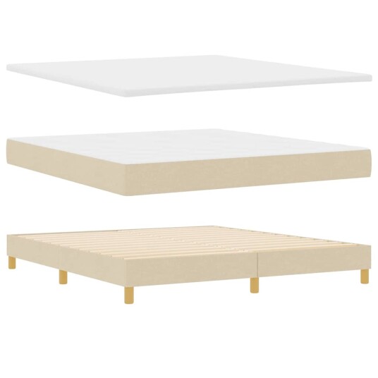 Fjærmadrass med madrass Krem 180x200 cm Stoff