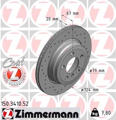 Bremseskive ZIMMERMANN 150.3410.52