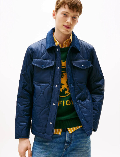 Tommy Hilfiger Mid Onion Quilted Shirt Jacket - Navy - XL