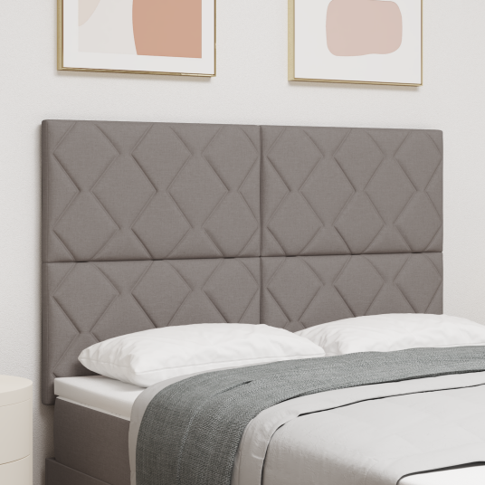 LED Hodegavl Diamantblokker Design Gråbrun 144 cm Stoff