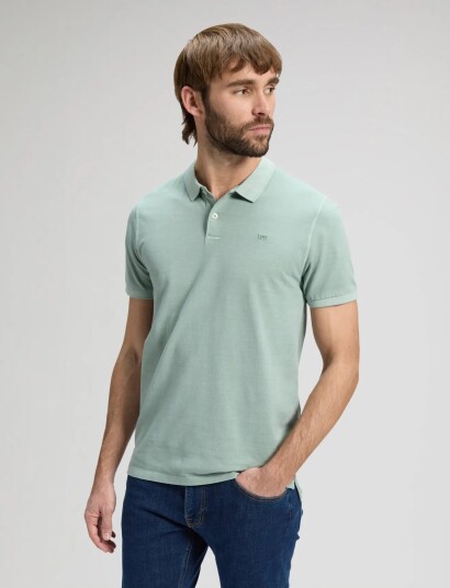 Lee Jeans Garment Dye Polo Green L x 00