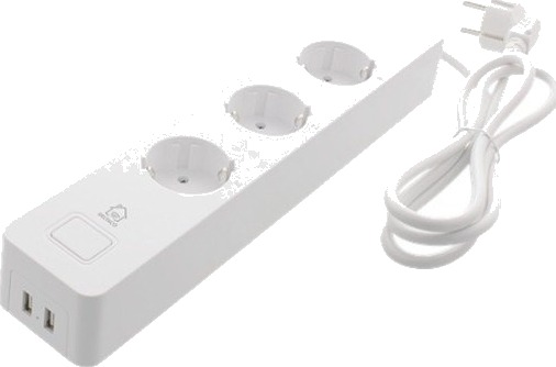 Deltaco Smart 3 way outlet 2 USB ports