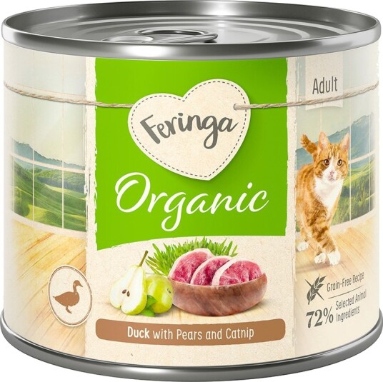 Feringa Våtfôr Adult Bio Meny Øko And Med Øko Pære Og Øko Kattemynte 6 X 200 G