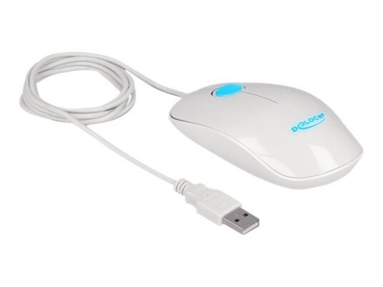 Delock - Mus - Høyre- Og Venstrehåndet - Optisk - 3 Knapper - Kablet - Usb - Glanshvit - Løsvekt Delock - Mus - Høyre- Og Venstrehåndet - Optisk - 3 Knapper - Kablet - Usb - Glanshvit - Løsvekt