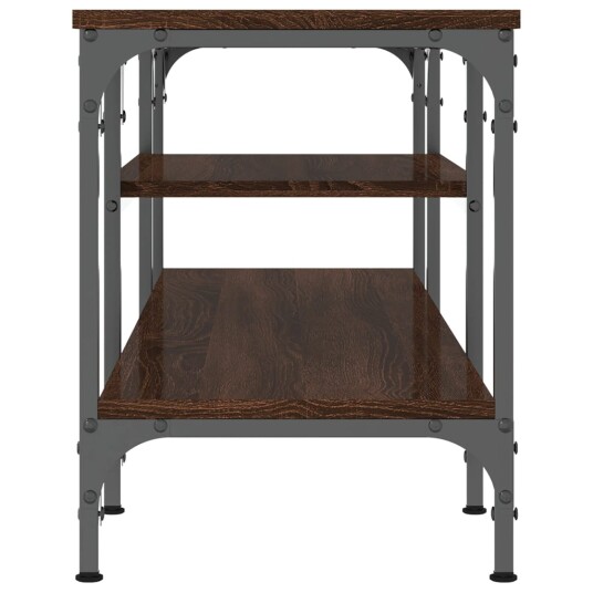 vidaXL TV-benk brun eik 121x35x45 cm konstruert tre og jern
