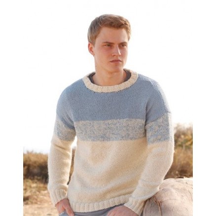 Blue Horizon by DROPS Design Genser Strikkeoppskrift str S XXXL