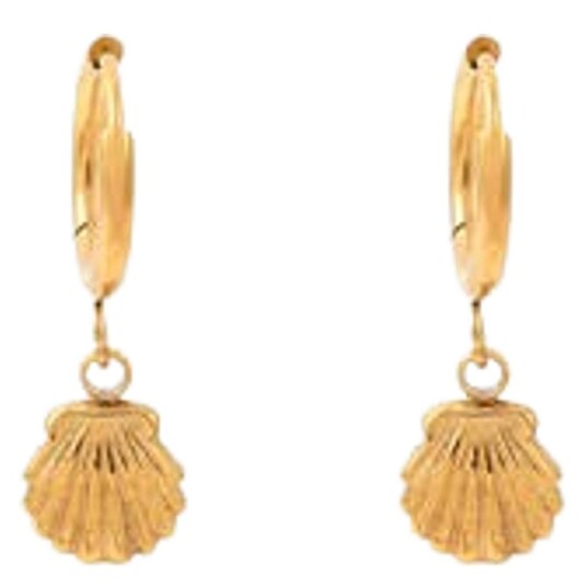 Timi Of Sweden Ane Seashell Hoop Earrings