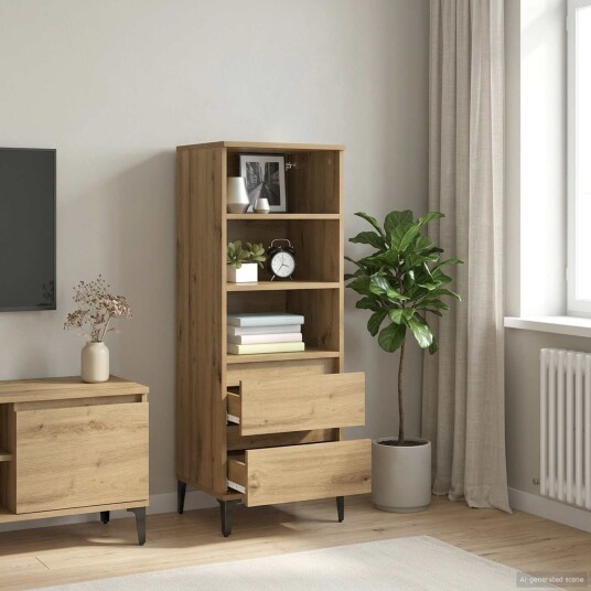 vidaXL Høyskap Artisan eik 40 x 36 x 110 cm Konstruert tre