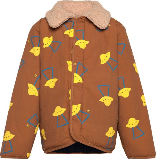 Bobo Choses Pixel Abduction All Over Reversible Jacket   BROWN   110
